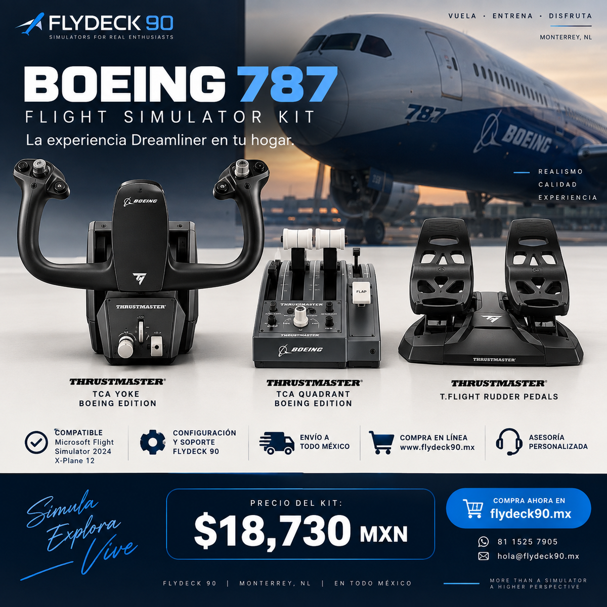 Boeing 787 Flight Simulator Kit - FlyDeck 90